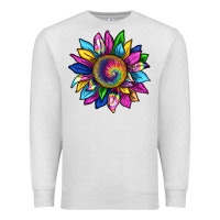 Oatmeal Heather tie dye sunflower Premium Sweatshirt - texasbilliewilder