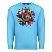 Ocean Blue tie dye sunflower Premium Sweatshirt - texasbilliewilder