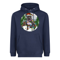 Navy Pitbull And Farm Heavyweight Hoodie - RanaPortraitStore