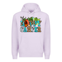 Lilac happy camper with trees and map Premium Hoodie - AdoDesignShop