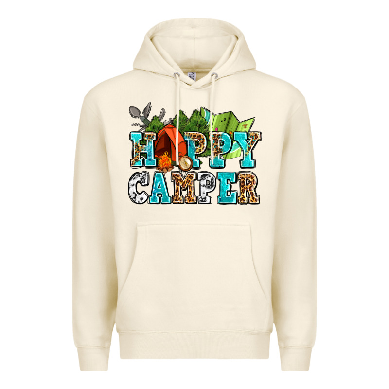 Happy Camper With Trees And Map Premium Hoodie by AdoDesignShop | Teevron