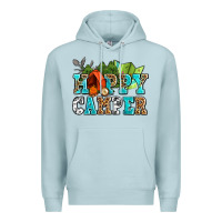 Blue Mist happy camper with trees and map Premium Hoodie - AdoDesignShop