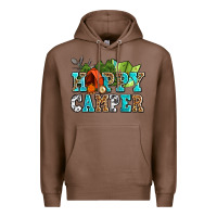 Chestnut happy camper with trees and map Premium Hoodie - AdoDesignShop