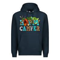 Navy happy camper with trees and map Premium Hoodie - AdoDesignShop