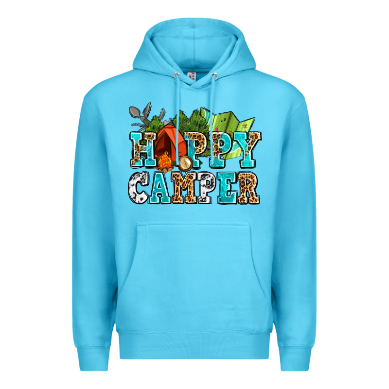 Happy Camper With Trees And Map Premium Hoodie by AdoDesignShop | Teevron