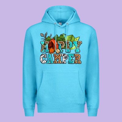 Happy Camper With Trees And Map Premium Hoodie Designed By Adodesignshop