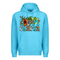 Ocean Blue happy camper with trees and map Premium Hoodie - AdoDesignShop