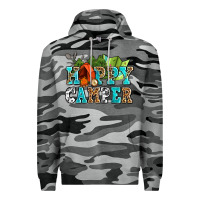 Slate Camo happy camper with trees and map Premium Hoodie - AdoDesignShop