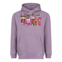 Lavender cat coffee cups Heavyweight Hoodie - texasbilliewilder