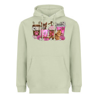 Matcha cat coffee cups Heavyweight Hoodie - texasbilliewilder