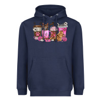Navy cat coffee cups Heavyweight Hoodie - texasbilliewilder