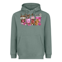 Sage cat coffee cups Heavyweight Hoodie - texasbilliewilder