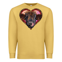 Antique Gold leopard heart highland calf Premium Sweatshirt - RanaPortraitStore