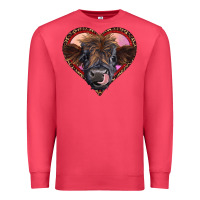 Cardinal leopard heart highland calf Premium Sweatshirt - RanaPortraitStore