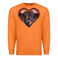 Carrot leopard heart highland calf Premium Sweatshirt - RanaPortraitStore
