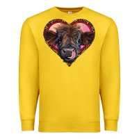 Lemon leopard heart highland calf Premium Sweatshirt - RanaPortraitStore