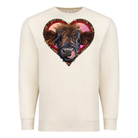 Sandshell leopard heart highland calf Premium Sweatshirt - RanaPortraitStore