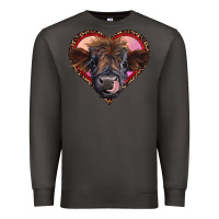 Smoke leopard heart highland calf Premium Sweatshirt - RanaPortraitStore