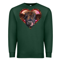 Sports Green leopard heart highland calf Premium Sweatshirt - RanaPortraitStore