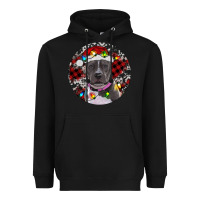 Black Pitbull And Buffalo Plaid Heavyweight Hoodie - RanaPortraitStore