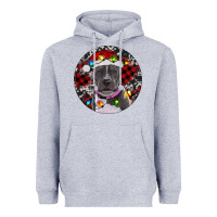 Heather Grey Pitbull And Buffalo Plaid Heavyweight Hoodie - RanaPortraitStore