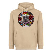 Mushroom Pitbull And Buffalo Plaid Heavyweight Hoodie - RanaPortraitStore