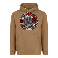 Toasted Coconut Pitbull And Buffalo Plaid Heavyweight Hoodie - RanaPortraitStore