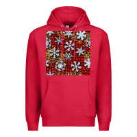Cardinal christmas snow crystals with plaid seamless pattern Premium Hoodie - BundleAndBundleShop