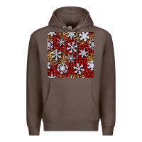 Coffee christmas snow crystals with plaid seamless pattern Premium Hoodie - BundleAndBundleShop