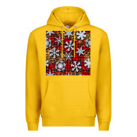 Lemon christmas snow crystals with plaid seamless pattern Premium Hoodie - BundleAndBundleShop