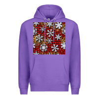 Purple christmas snow crystals with plaid seamless pattern Premium Hoodie - BundleAndBundleShop