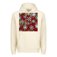 Sandshell christmas snow crystals with plaid seamless pattern Premium Hoodie - BundleAndBundleShop