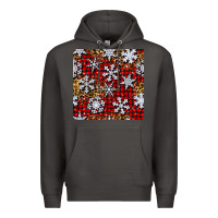 Smoke christmas snow crystals with plaid seamless pattern Premium Hoodie - BundleAndBundleShop