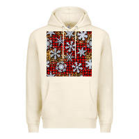 Tofu christmas snow crystals with plaid seamless pattern Premium Hoodie - BundleAndBundleShop
