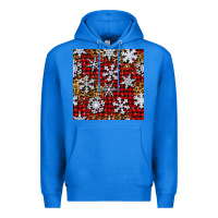 True Royal christmas snow crystals with plaid seamless pattern Premium Hoodie - BundleAndBundleShop