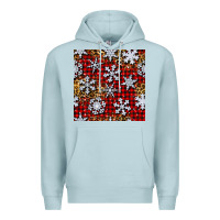 Blue Mist christmas snow crystals with plaid seamless pattern Premium Hoodie - BundleAndBundleShop