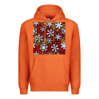 Carrot christmas snow crystals with plaid seamless pattern Premium Hoodie - BundleAndBundleShop