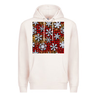 Christmas Snow Crystals With Plaid Seamless Pattern Premium Hoodie | Teevron