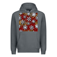 Rock christmas snow crystals with plaid seamless pattern Premium Hoodie - BundleAndBundleShop