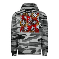 Slate Camo christmas snow crystals with plaid seamless pattern Premium Hoodie - BundleAndBundleShop