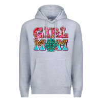 Heather Grey girl mom Premium Hoodie - AdoDesignShop