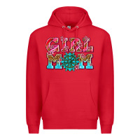 Red girl mom Premium Hoodie - AdoDesignShop