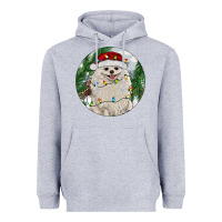 Heather Grey Pomeranian And Farm Heavyweight Hoodie - RanaPortraitStore