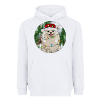 White Pomeranian And Farm Heavyweight Hoodie - RanaPortraitStore