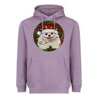Lavender Christmas pomeranian Heavyweight Hoodie - RanaPortraitStore