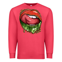 Cardinal watermelon lips with leopard Premium Sweatshirt - texasbilliewilder
