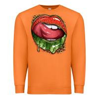 Carrot watermelon lips with leopard Premium Sweatshirt - texasbilliewilder