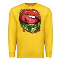Lemon watermelon lips with leopard Premium Sweatshirt - texasbilliewilder