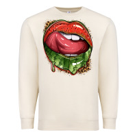 Sandshell watermelon lips with leopard Premium Sweatshirt - texasbilliewilder