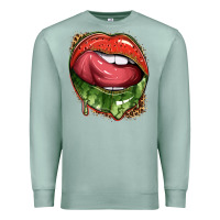 Seafoam watermelon lips with leopard Premium Sweatshirt - texasbilliewilder